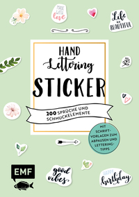 Vorderes Coverbild Handlettering-Sticker – 200 Sprüche und Schmuckelemente