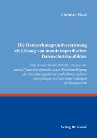 Vorderes Coverbild Die Datenschutzgrundverordnung als Lösung von mandatsspezifischen Datenschutzkonflikten