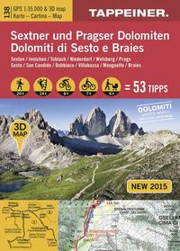 Vorderes Coverbild 3D-Wanderkarte Sextner und Pragser Dolomiten