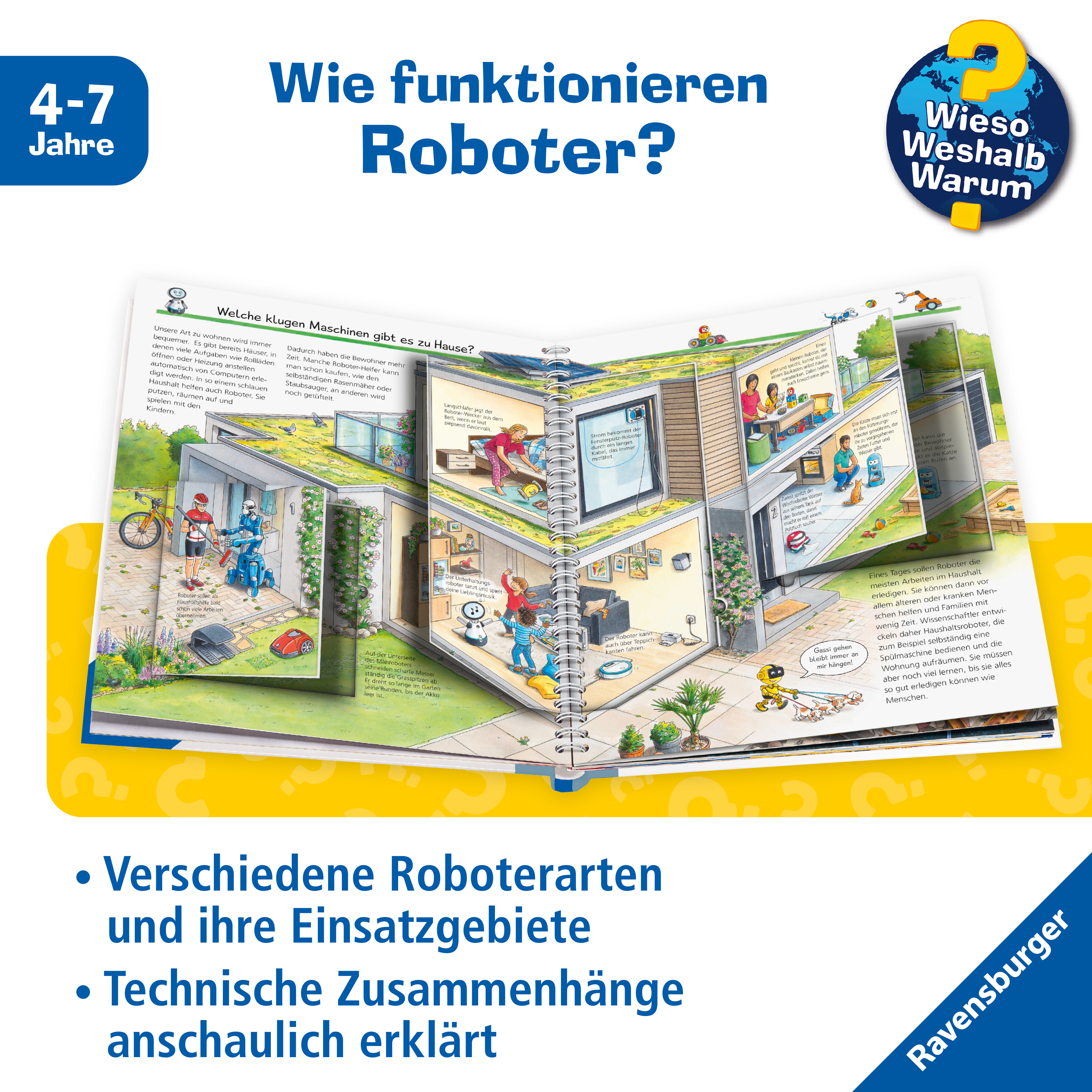 Beispielinhalt (Bild) Wieso? Weshalb? Warum? Kernreihe, Band 47 - Alles über Roboter