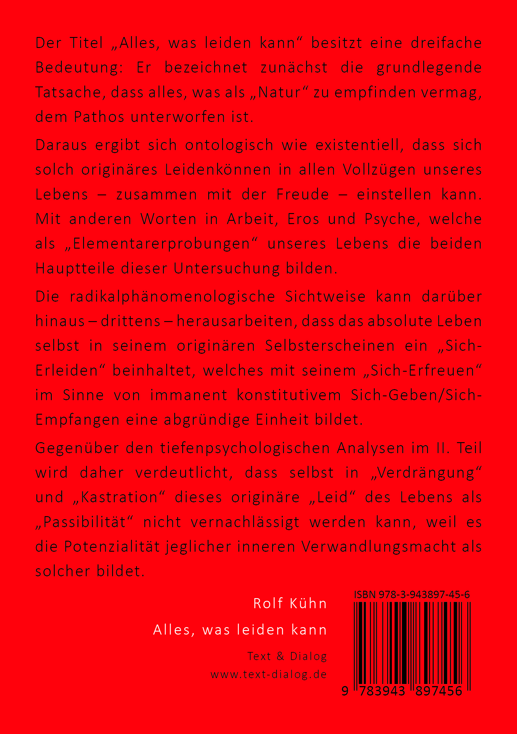 Rückseitencover Alles, was leiden kann