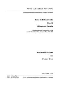Vorderes Coverbild Neue Schubert-Ausgabe. Kritische Berichte / Bühnenwerke / Alfonso und Estrella