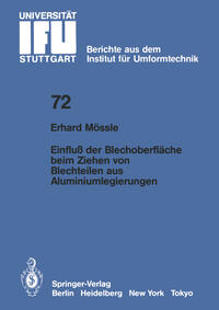 Vorderes Coverbild Einfluß der Blechoberfläche beim Ziehen von Blechteilen aus Aluminiumlegierungen