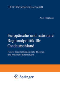 Vorderes Coverbild Europäische und nationale Regionalpolitik für Ostdeutschland