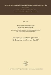 Vorderes Coverbild Darstellungs- und Konvergenzsätze für Quadraturverfahren auf C und Cm