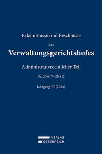 Vorderes Coverbild Erkenntnisse und Beschlüsse des Verwaltungsgerichtshofes