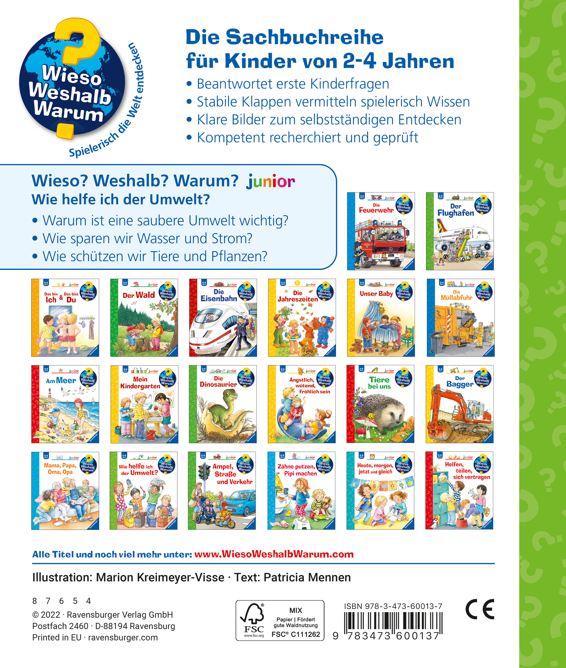 Rückseitencover Wieso? Weshalb? Warum? junior, Band 43 - Wie helfe ich der Umwelt?
