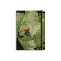 Vorderes Coverbild matabooks – Nachhaltiges A5 Notizbuch/Tagebuch/Bullet Journal/Schreibheft/Notebook aus Süßgraspapier – Nari Farbe: Forest Green (liniert)