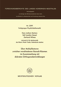 Vorderes Coverbild Über Multiplikatoren zwischen verschiedenen Banach-Räumen