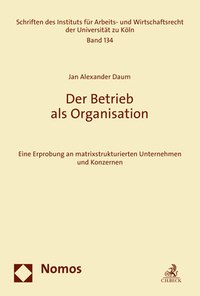 Vorderes Coverbild Der Betrieb als Organisation