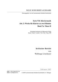 Vorderes Coverbild Neue Schubert-Ausgabe. Kritische Berichte / Werke für Klavier zu zwei Händen / Tänze II