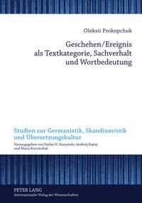 Vorderes Coverbild Geschehen/Ereignis als Textkategorie, Sachverhalt und Wortbedeutung