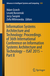 Vorderes Coverbild Information Systems Architecture and Technology: Proceedings of 36th International Conference on Information Systems Architecture and Technology – ISAT 2015 – Part II
