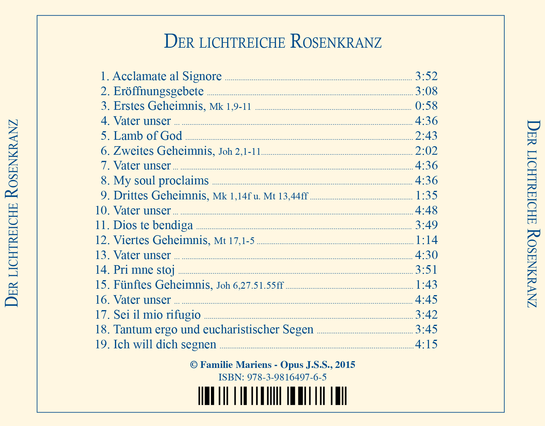 Rückseitencover Lichtreicher Rosenkranz