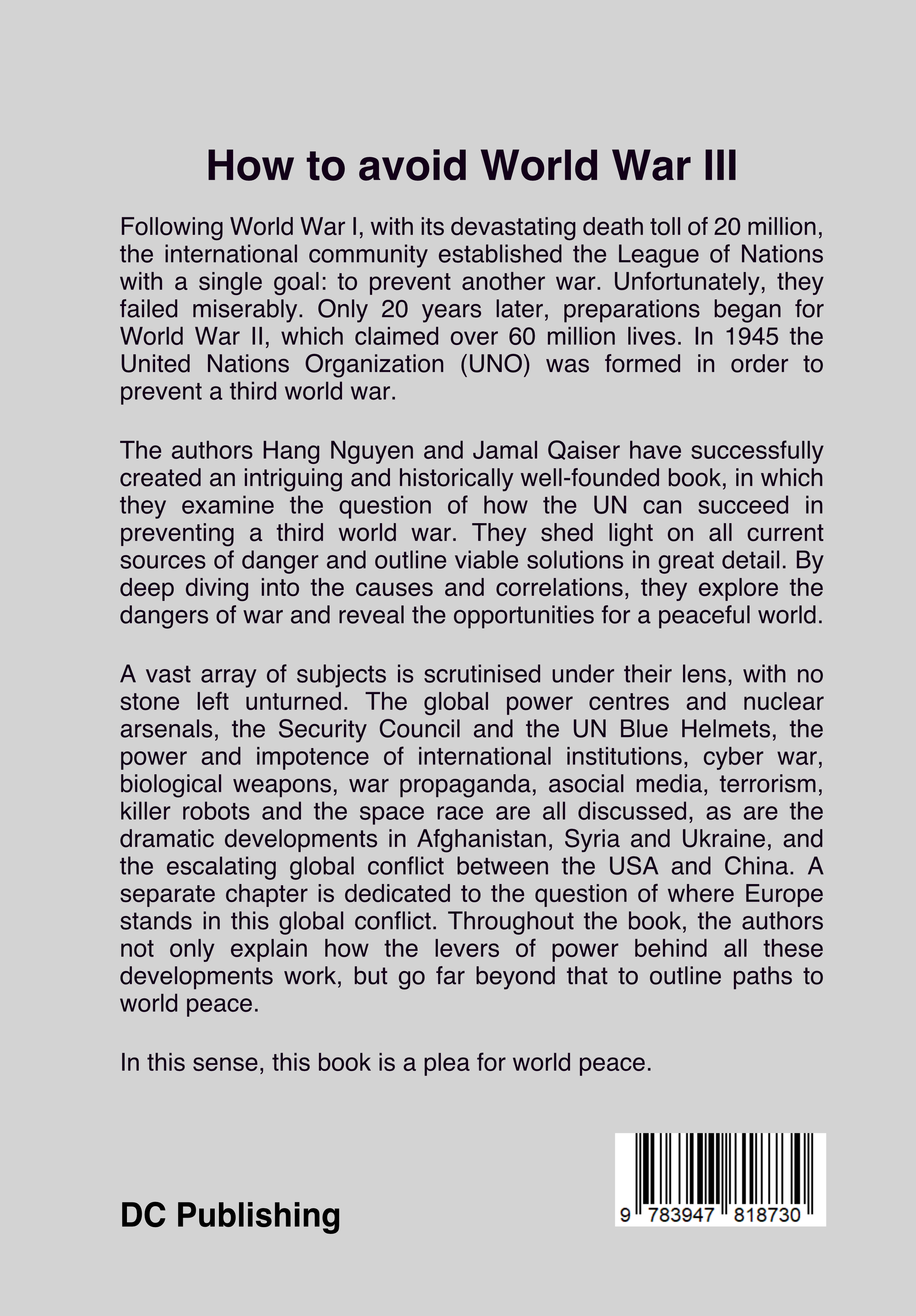 Rückseitencover How to avoid World War III