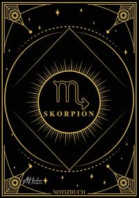Vorderes Coverbild Edles Notizbuch Sternzeichen Skorpion | Designed by Alfred Herler