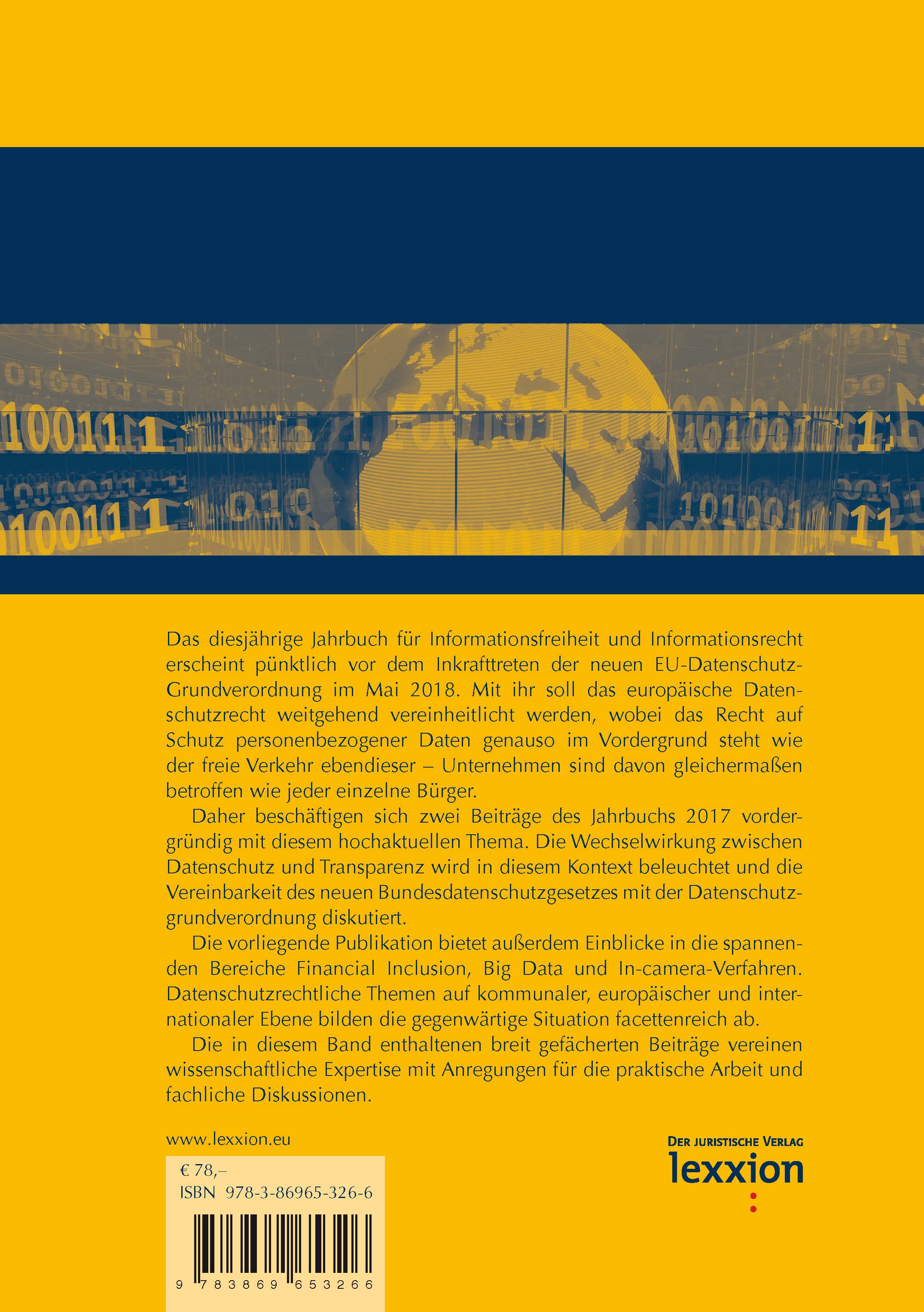 Rückseitencover Informationsfreiheit und Informationsrecht
