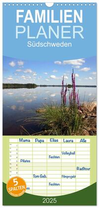Vorderes Coverbild Familienplaner 2025 - Südschweden mit 5 Spalten (Wandkalender, 21 x 45 cm) CALVENDO
