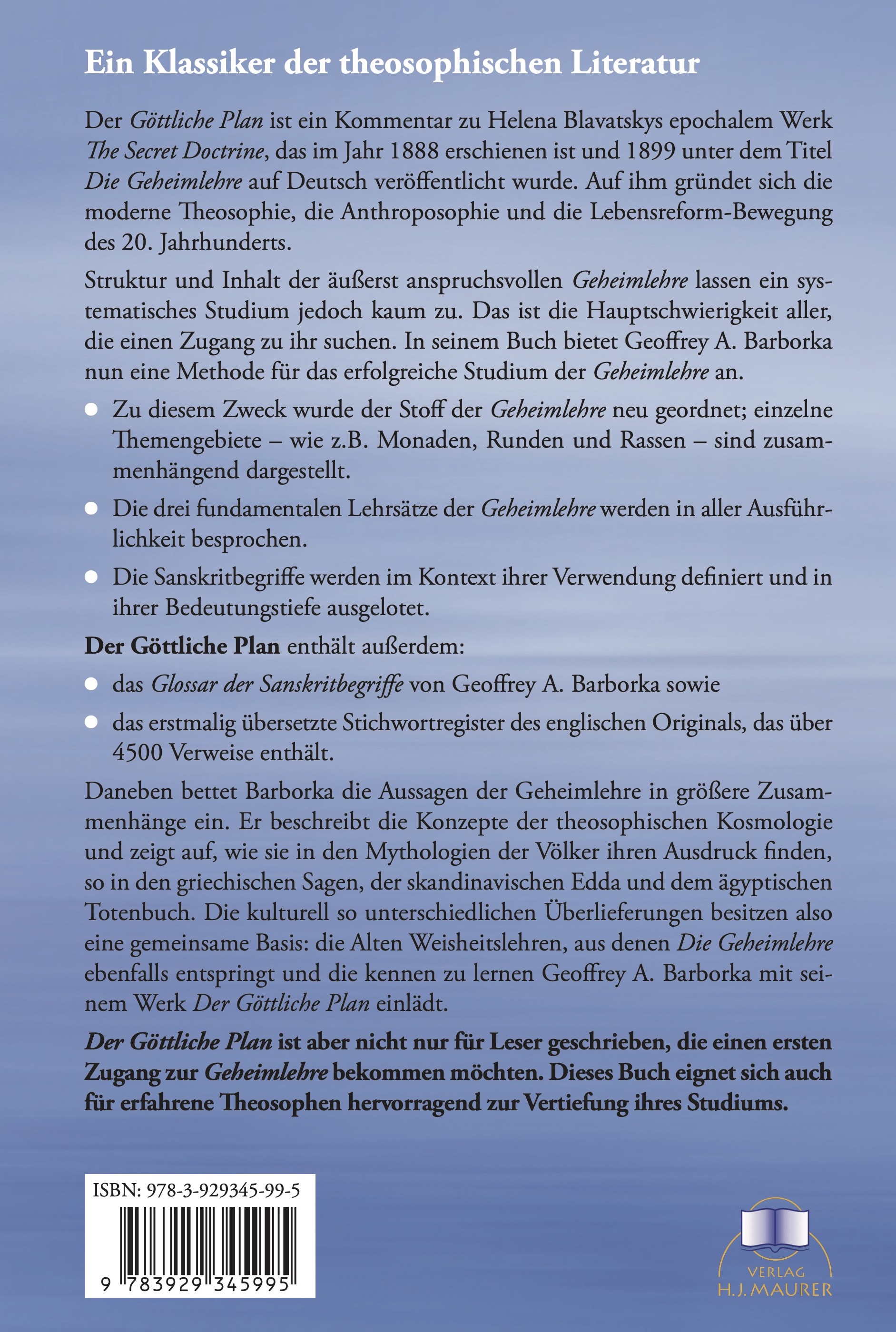 Rückseitencover Der Göttliche Plan