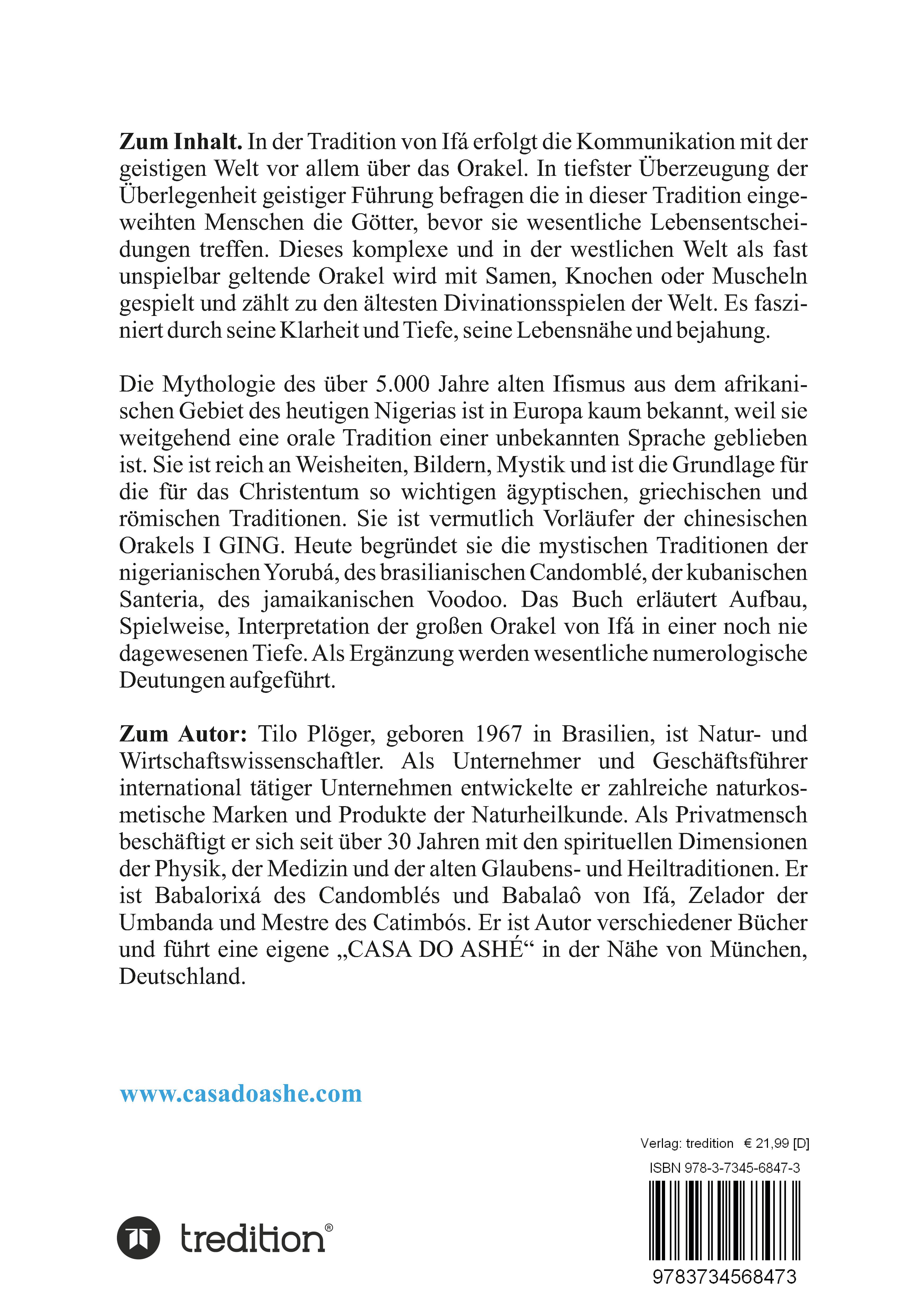 Rückseitencover DIE ORAKEL VON IFÁ