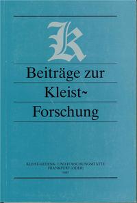 Vorderes Coverbild Beiträge zur Kleist-Forschung 1997