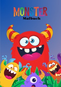 Vorderes Coverbild Malbuch Monster DIN A4