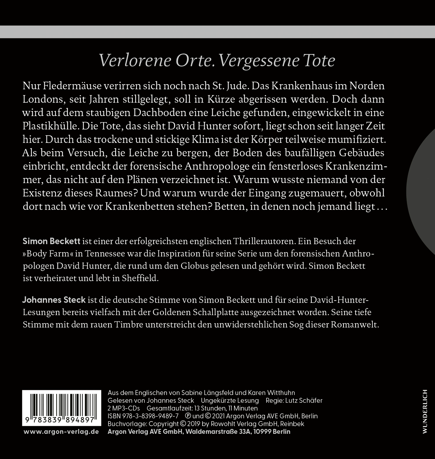 Rückseitencover Die ewigen Toten