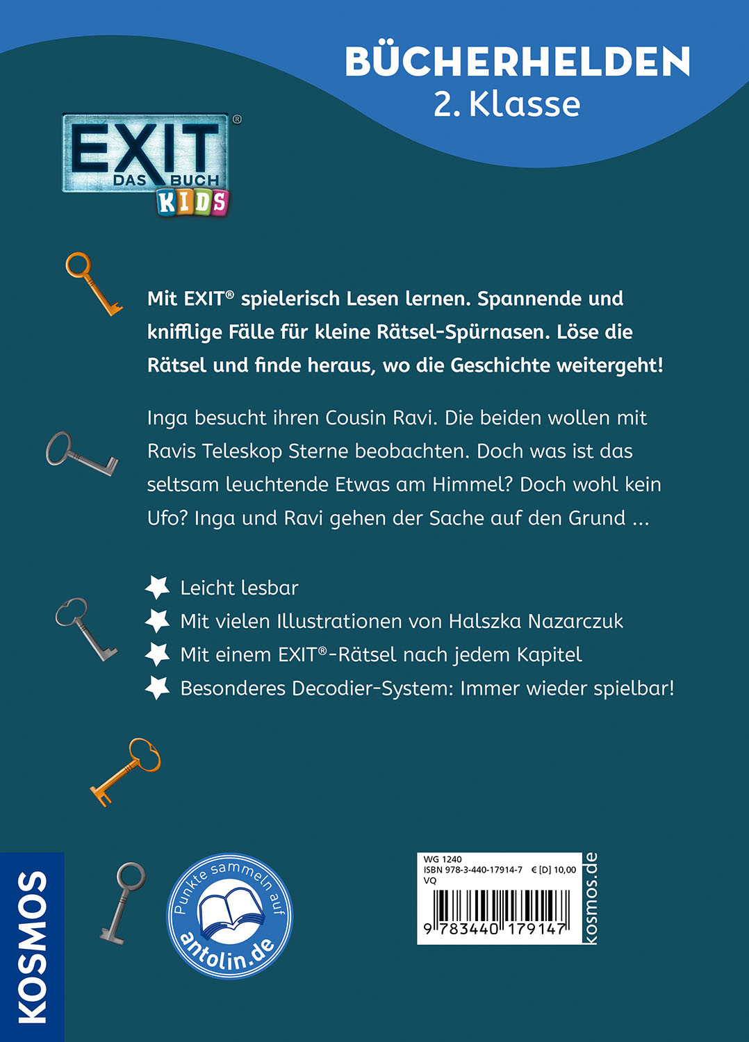 Rückseitencover EXIT® - Das Buch, Bücherhelden 2. Klasse, Ufo in Sicht