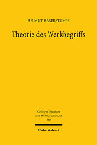 Vorderes Coverbild Theorie des Werkbegriffs