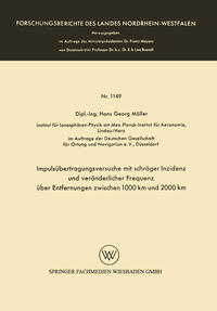 Vorderes Coverbild Impulsübertragungsversuche mit schräger Inzidenz und veränderlicher Frequenz über Entfernungen zwischen 1000 km und 2000 km
