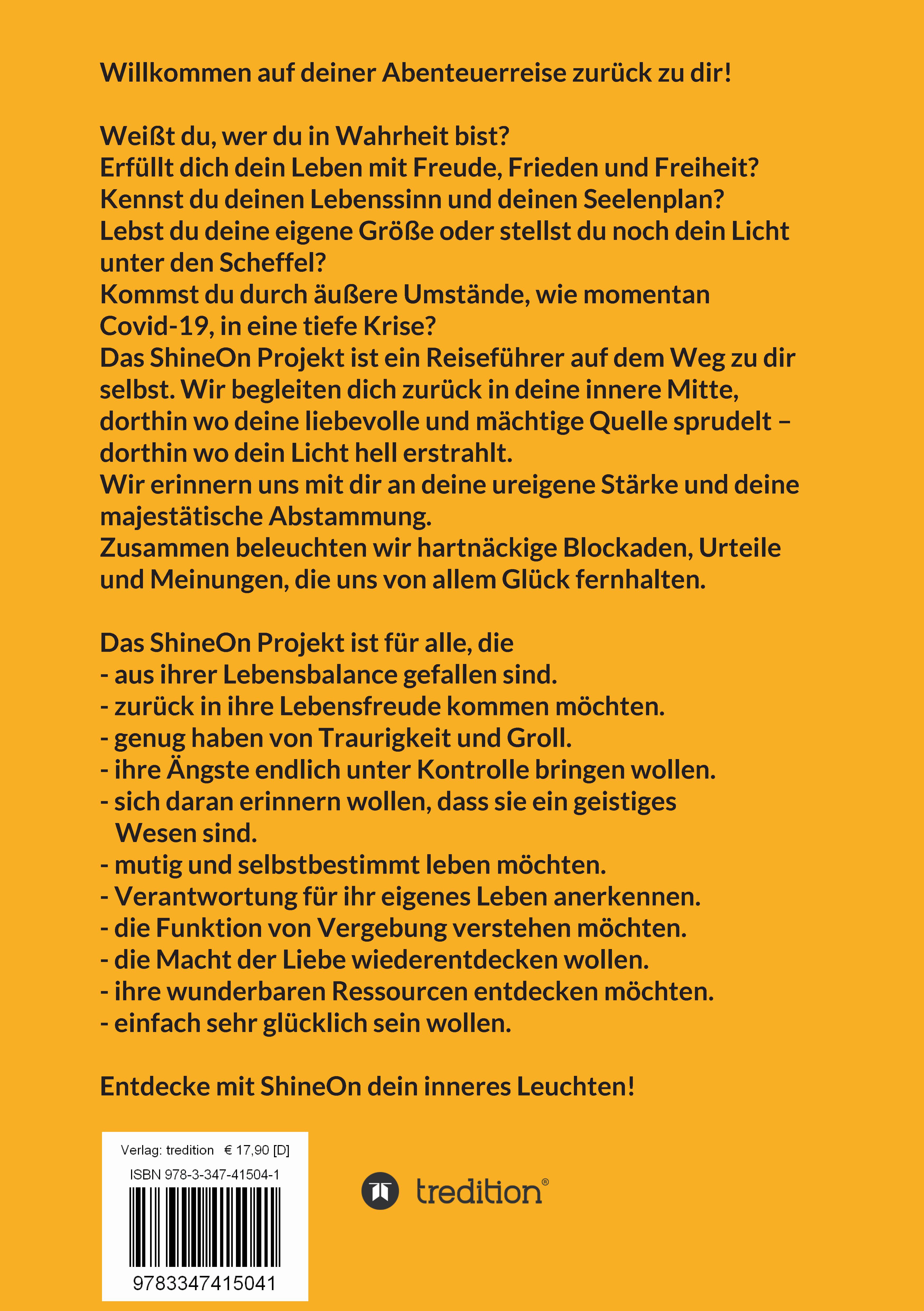 Rückseitencover Das ShineOn Projekt