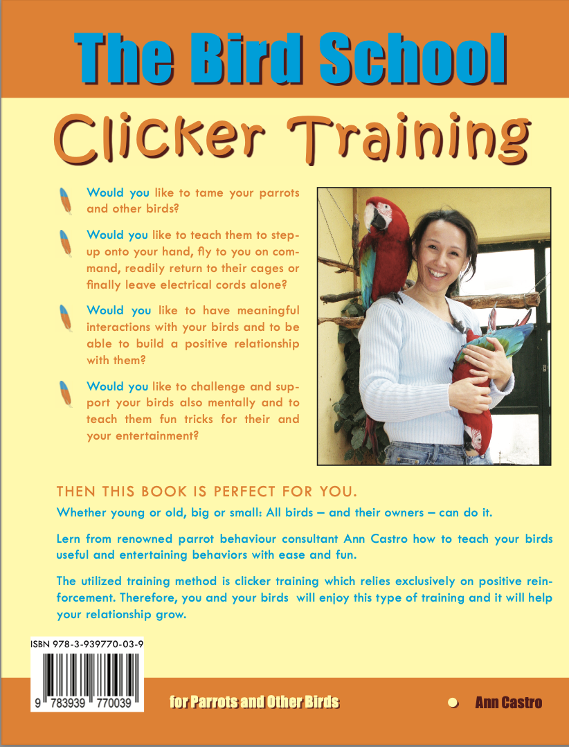 Rückseitencover The Bird School. Clicker Training for Parrots and Other Birds