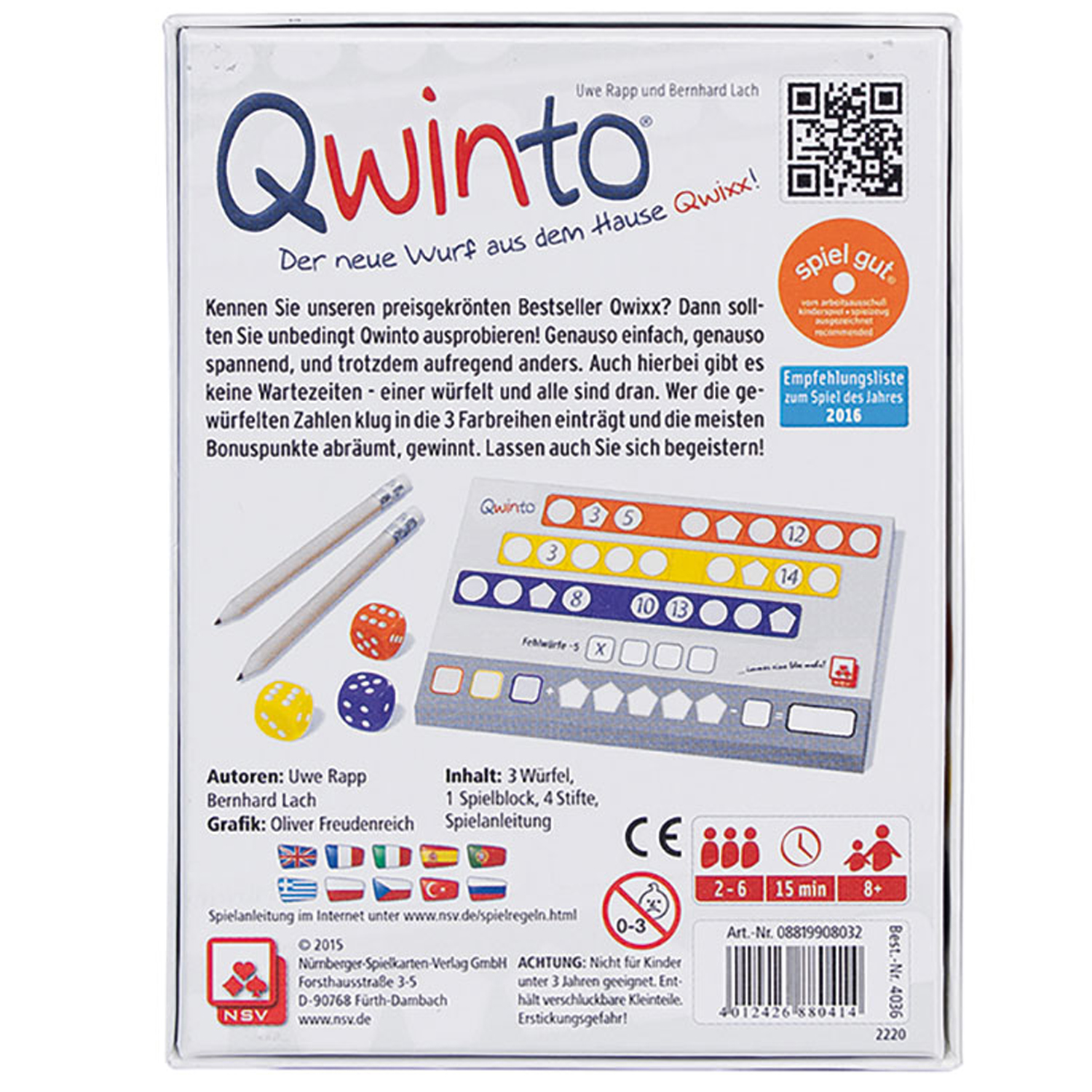 Rückseitencover Qwinto - Das Original