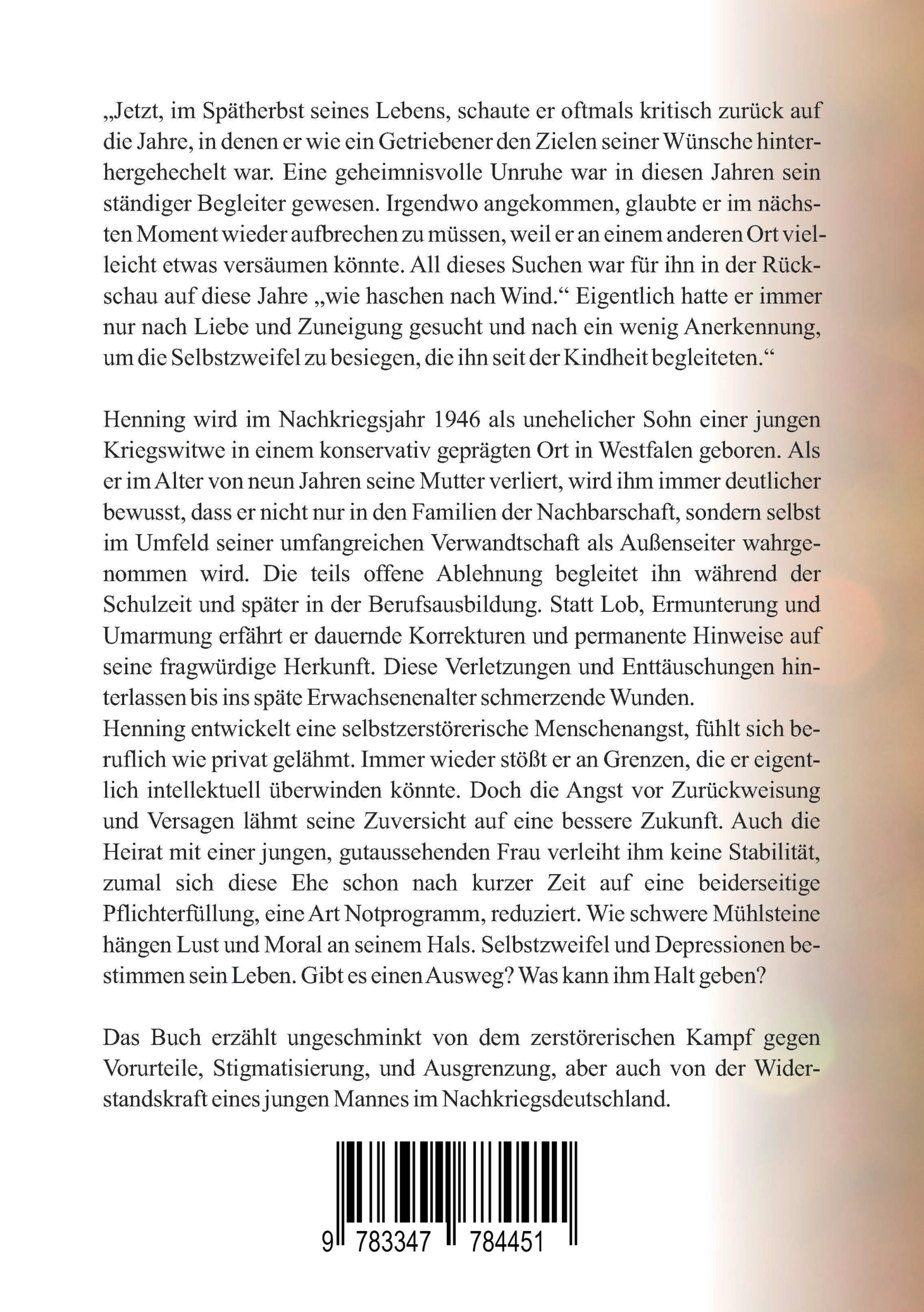 Rückseitencover Wie haschen nach Wind