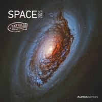Vorderes Coverbild Alpha Edition - Space 2025 Broschürenkalender, 30x30cm, Wandkalender mit Platz für Notizen und Termine, Motive aus der Galaxie, Monatsübersicht und Ferientermine DE/AT/CH