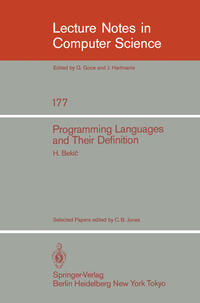 Vorderes Coverbild Programming Languages and their Definition