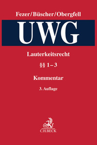 Vorderes Coverbild Lauterkeitsrecht, Kommentar zum Gesetz gegen den unlauteren Wettbewerb (UWG) Band 1