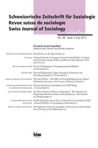 Vorderes Coverbild Schweizerische Zeitschrift für Soziologie 38/2