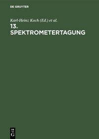 Vorderes Coverbild 13. Spektrometertagung