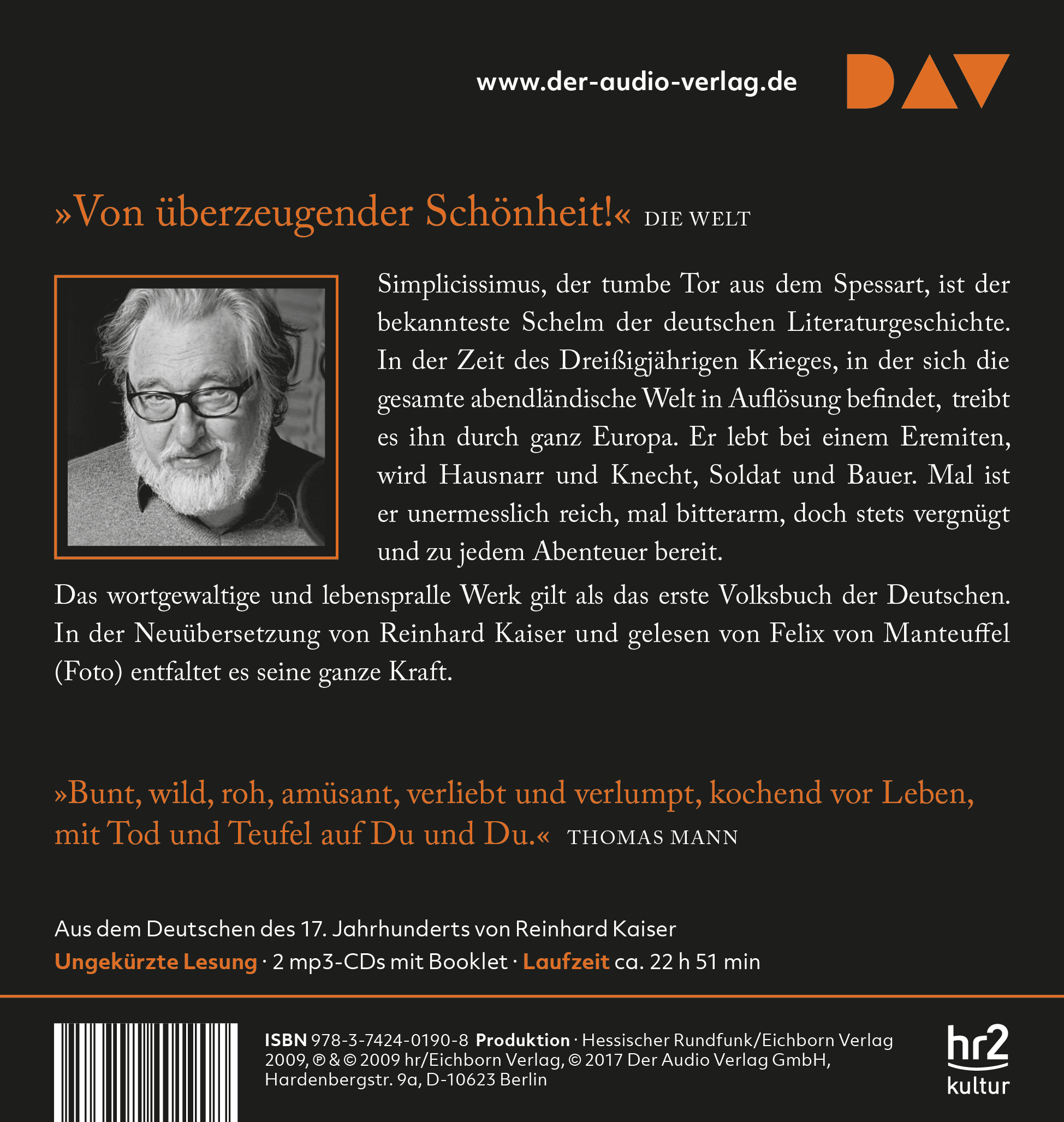 Rückseitencover Der abenteuerliche Simplicissimus Deutsch