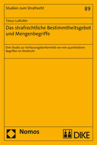 Vorderes Coverbild Das strafrechtliche Bestimmtheitsgebot und Mengenbegriffe