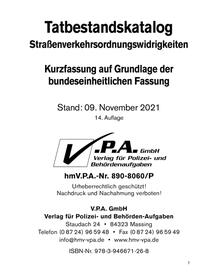 Vorderes Coverbild Bundeseinheitlicher Tatbestandskatalog - Polizeifassung, Stand 01. September 2023