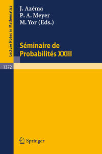 Vorderes Coverbild Seminaire de Probabilites XXIII