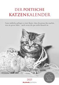 Vorderes Coverbild Alpha Edition - Der poetische Katzenkalender 2025 Bildkalender, 23,7x34cm, Wandkalender mit Platz für Notizen und vielen Infos, fröhliche Katzenbilder, deutsches Kalendarium und Ferientermine DE/AT/CH