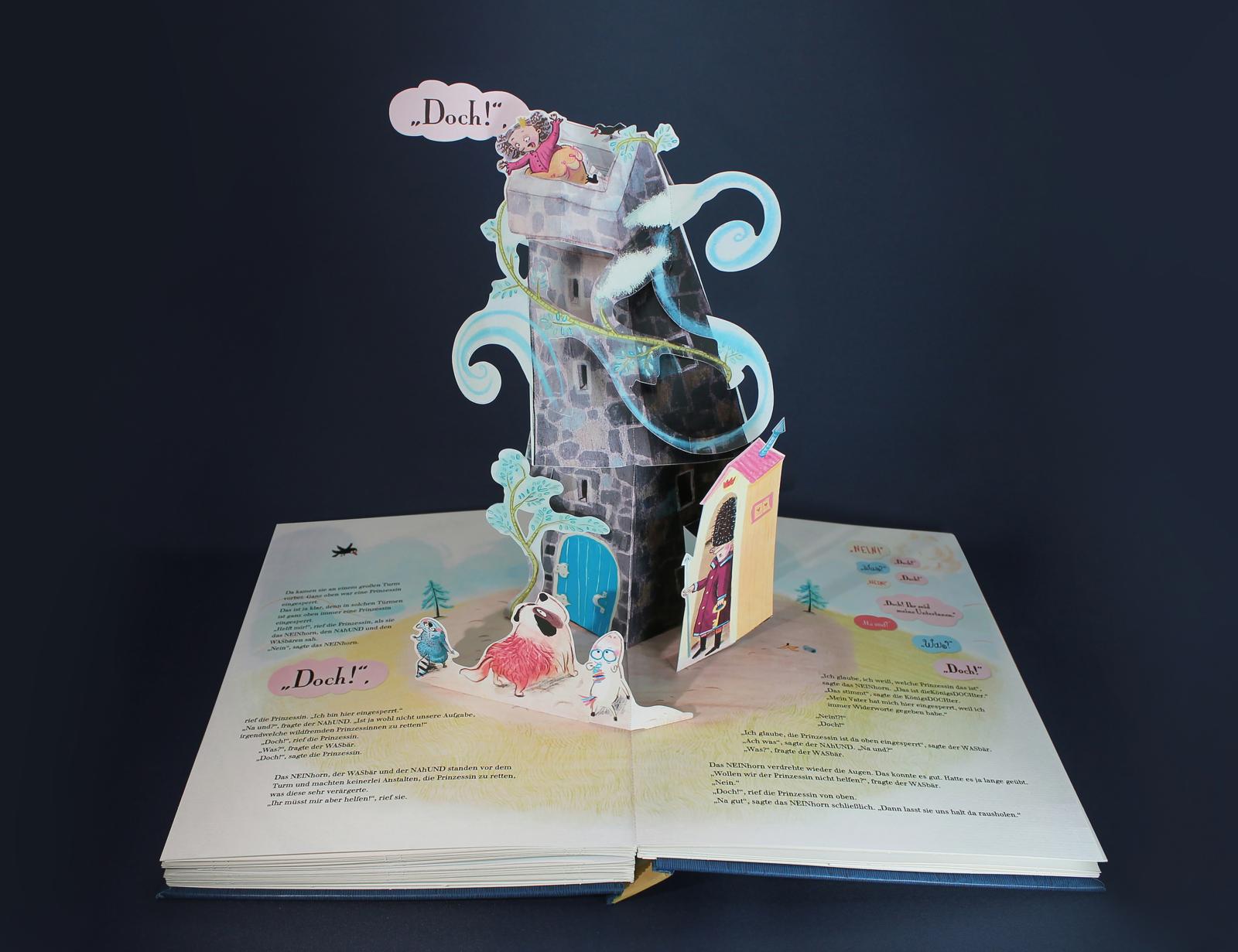 Beispielinhalt (Bild) Das NEINhorn Pop-up-Buch