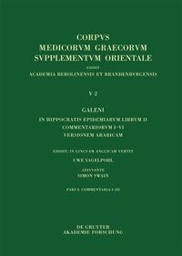 Vorderes Coverbild Galeni In Hippocratis Epidemiarum librum II Commentariorum I-III versio Arabica