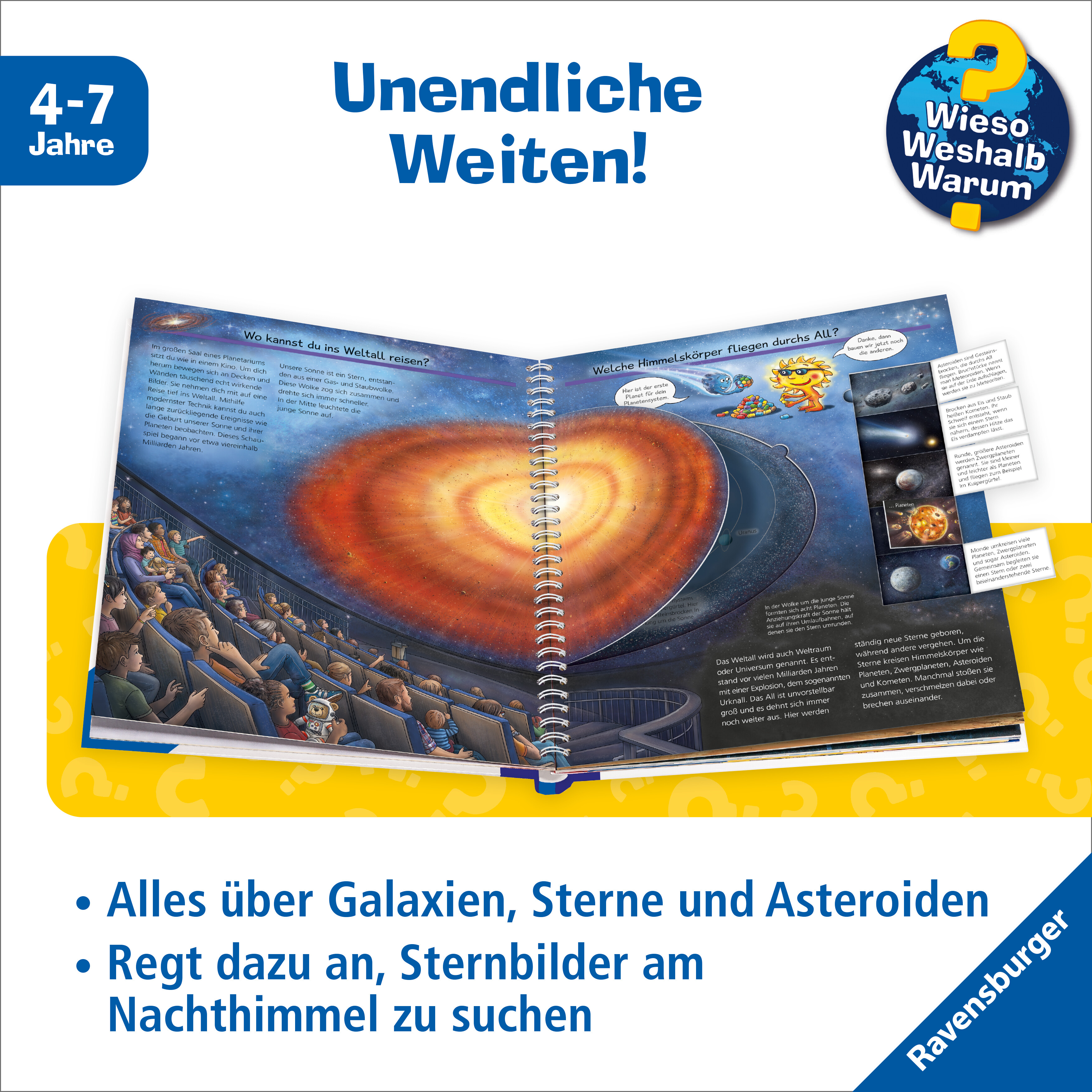 Beispielinhalt (Bild) Wieso? Weshalb? Warum? Band 59 - Wir erforschen Sterne und Planeten