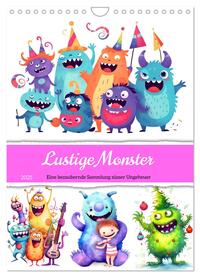 Vorderes Coverbild Lustige Monster - Eine bezaubernde Sammlung süsser Ungeheuer (Wandkalender 2025 DIN A4 hoch), CALVENDO Monatskalender