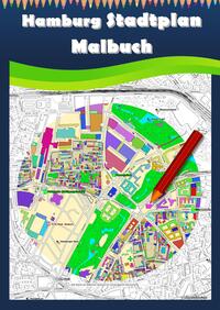 Vorderes Coverbild Hamburg Stadtplan Malbuch