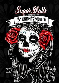 Vorderes Coverbild Sugar Skulls Dia de los Muertos - Malbuch für Erwachsene
